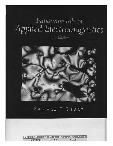 Fundamentals Of Applied Electromagnetics 5th Edition Fawaz Tulaby