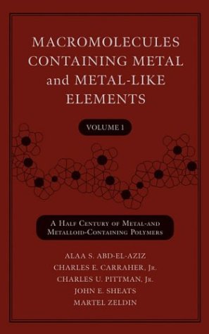 Macromolecules Containing Metal And Metallike Elements A Halfcentury Of Metal And Metalloidcontaining Polymers Alaa S Abdelaziz