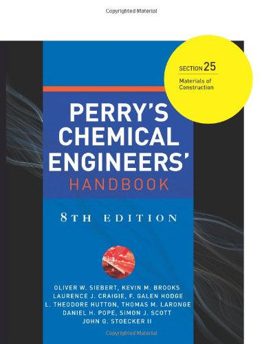 Perrys Chemical Engineers Handbook Section 25 8th Edition Oliver W Siebert