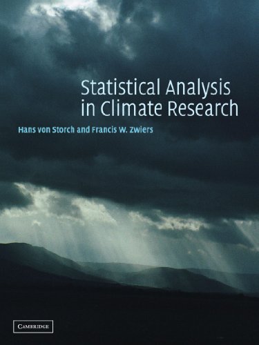 Statistical Analysis In Climate Research Hans Von Storch Francis W Zwiers