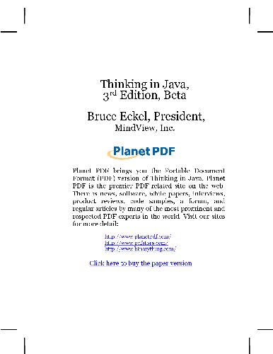 Thinking In Java 3rd Edition Bruce Eckel