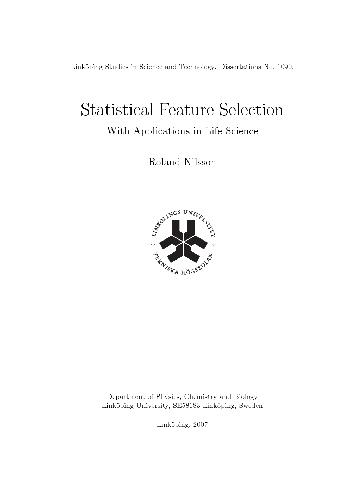 Statistical Feature Selection With Applications In Life Science Nilsson R