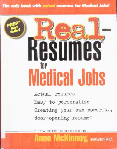 Realresumes For Medical Jobs Anne Mckinney