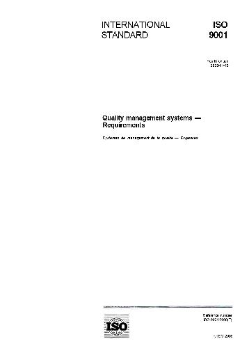 Iso 90012008 Quality Management Systems Requirements 1st Edition Asq