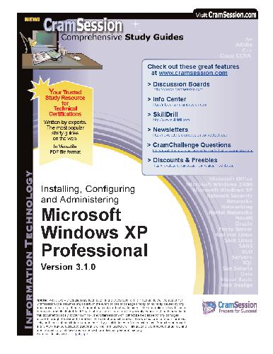 Microsoft Press Installing Configuring And Administering Windows Xp Professional 2nd Mcsa Mcse Selfpaced Training Kit 70270ed