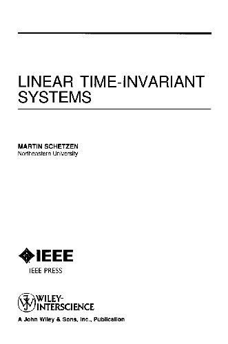 Linear Timeinvariant Systems Martin Schetzen Knovel Firm