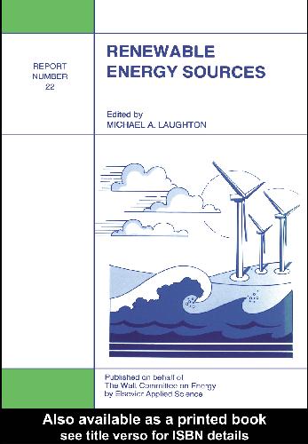 Renewable Energy Sources M A Laughton Watt Committee On Energy Working Group On Renewable Energy Sources