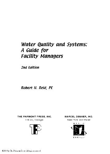 Water Quality And Systems A Guide For Facility Managers 2nd Robert N