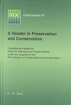 A Reader In Preservation And Conservation Kremp Virginie Manning