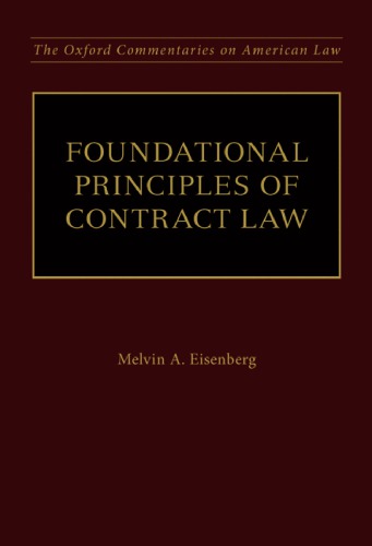 Foundational Principles Of Contract Law Hardcover Melvin Aron Eisenberg