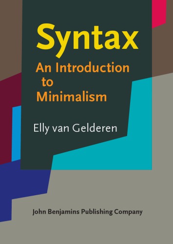 Syntax An Introduction To Minimalism Hardcover Elly Van Gelderen