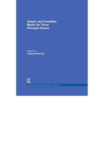 Vesper And Compline Music For Three Principal Voices Ebook Jeffrey Kurtzman