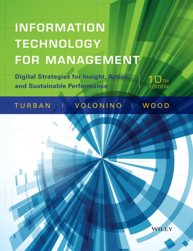 Information Technology For Management Digital Strategies For Insight Action And Sustainable Performance 10th Efraim Turban