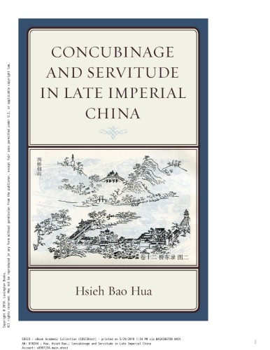 Concubinage And Servitude In Late Imperial China Paperback Hsieh Bao Hua