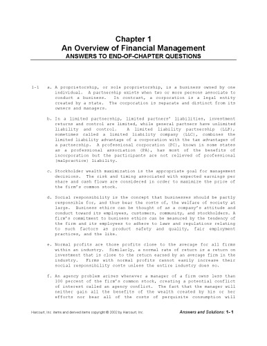 Financial Management Theory And Practice 10th Edition Study Guide Ehrhardt