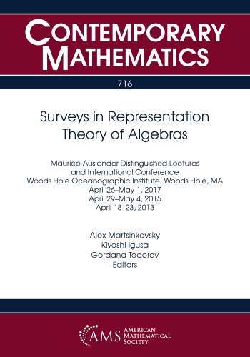 Surveys In Representation Theory Of Algebras Igusa Kiyoshi Martsinkovsky