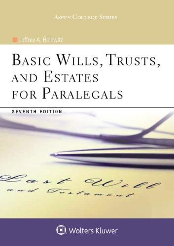 Basic Wills Trusts And Estates For Paralegals Paperback Jeffrey A Helewitz