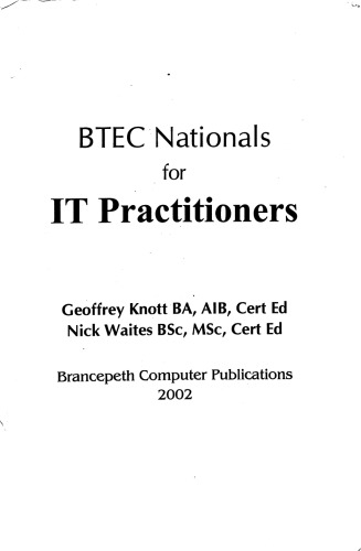 Btec Nationals For It Practioners Geoffrey Knott And Nick Waites