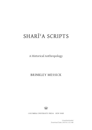 Shara Scripts A Historical Anthropology Brinkley Messick