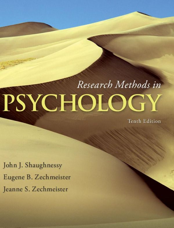 Research Methods In Psychology Hardcover John J Shaughnessy Eugene B Zechmeister Jeanne S Zechmeister