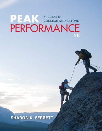 Peak Performance Success In College And Beyond Paperback Sharon K Ferrett
