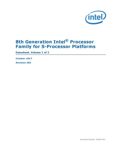 8th Generation Intel Processor Family For Sprocessor Platforms Intel