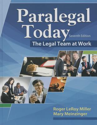 Paralegal Today The Legal Team At Work Hardcover Roger Leroy Miller Mary Meinzinger