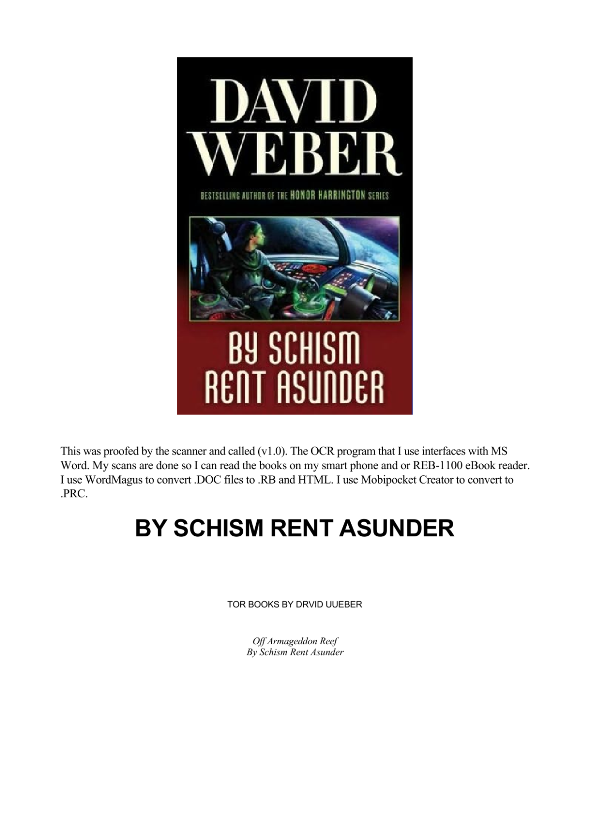 By Schism Rent Asunder Weber David