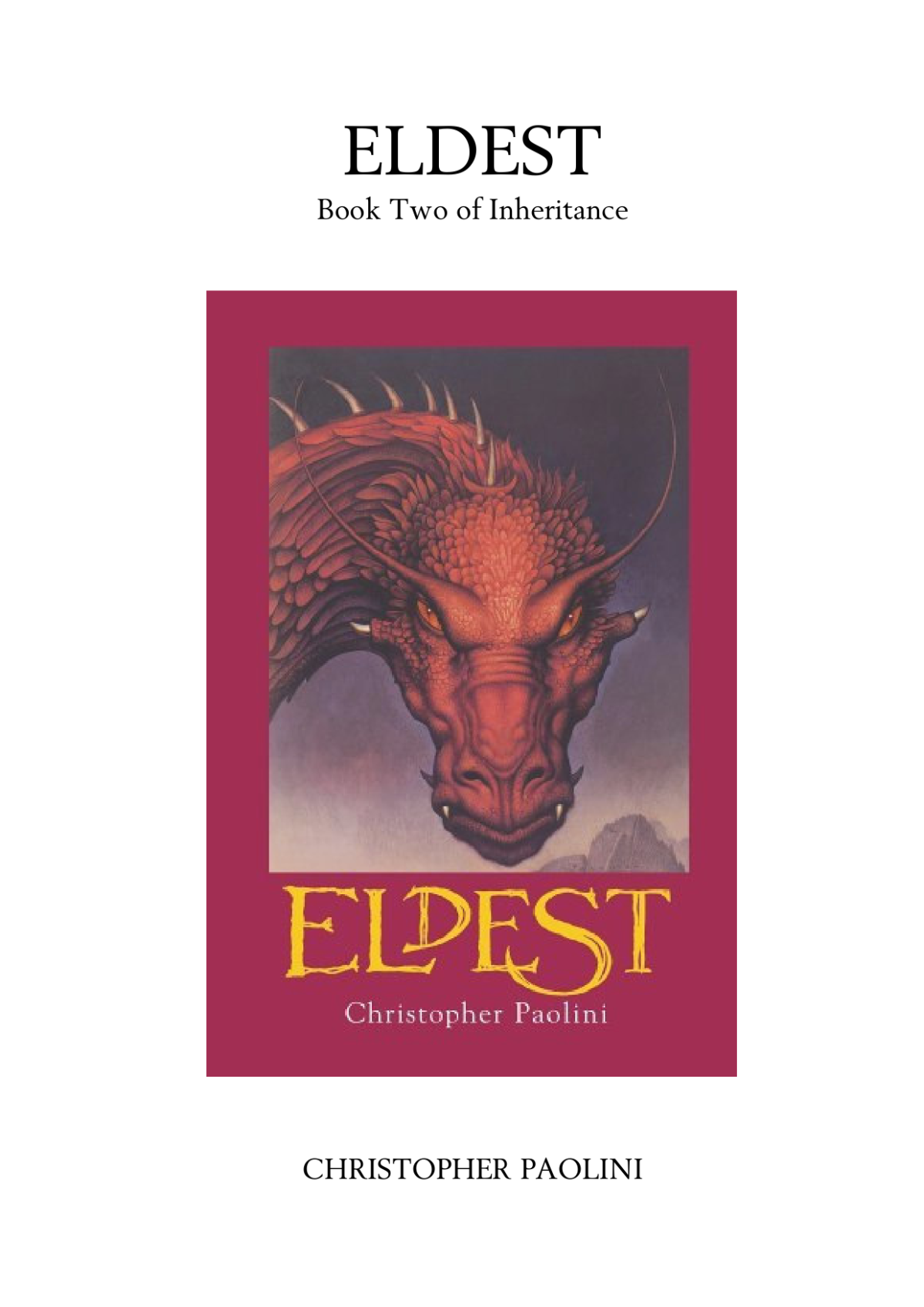 Eldest Paolini Christopher