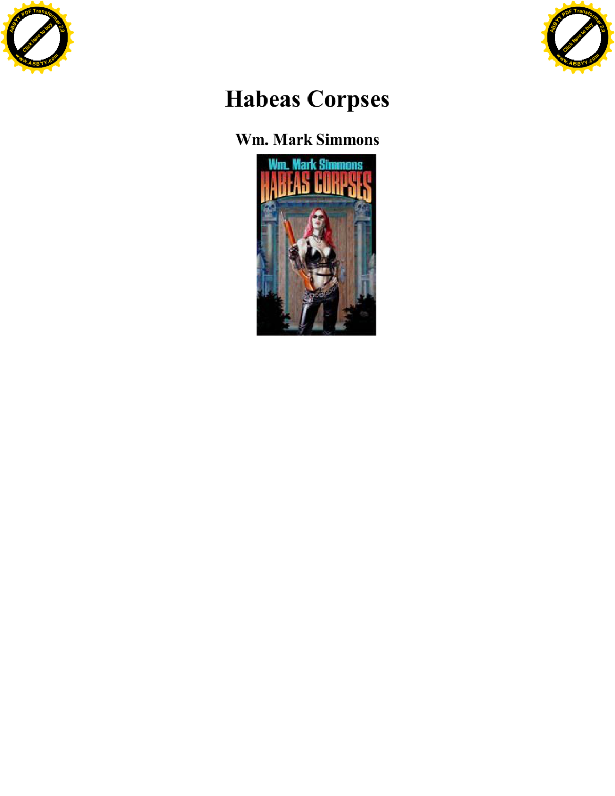 Habeas Corpses Simmons William Mark