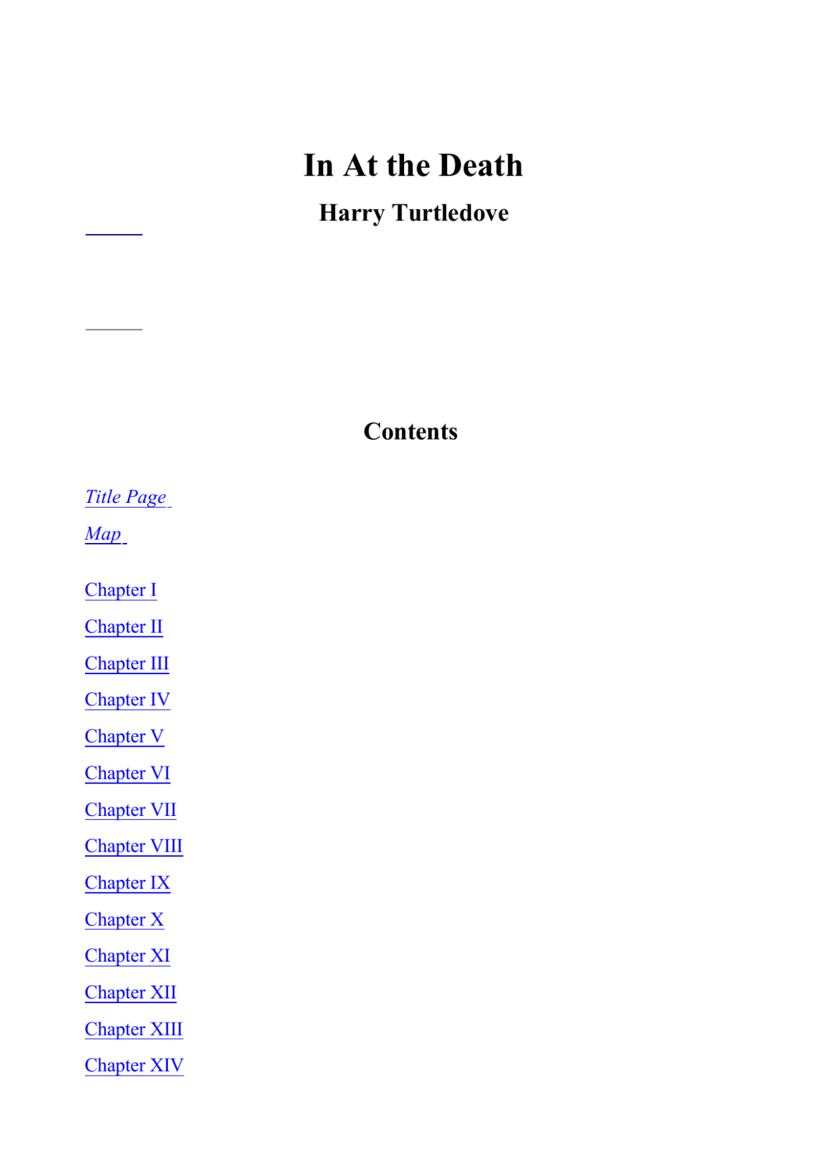 In At The Death Turtledove Harry
