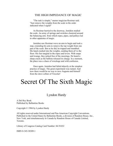 Secret Of The Sixth Magic Hardy Lyndon
