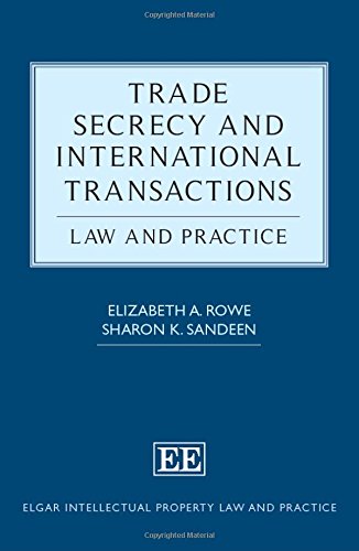 Trade Secrecy And International Transactions Law And Practice Elizabeth Rowe