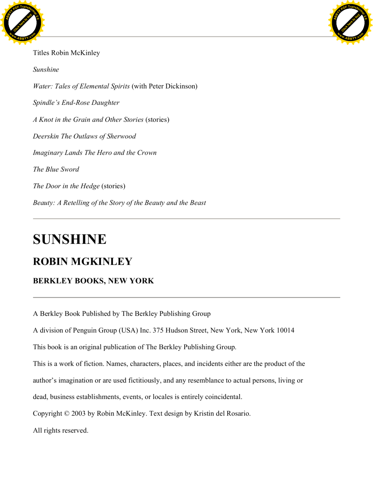 Sunshine Mckinley Robin