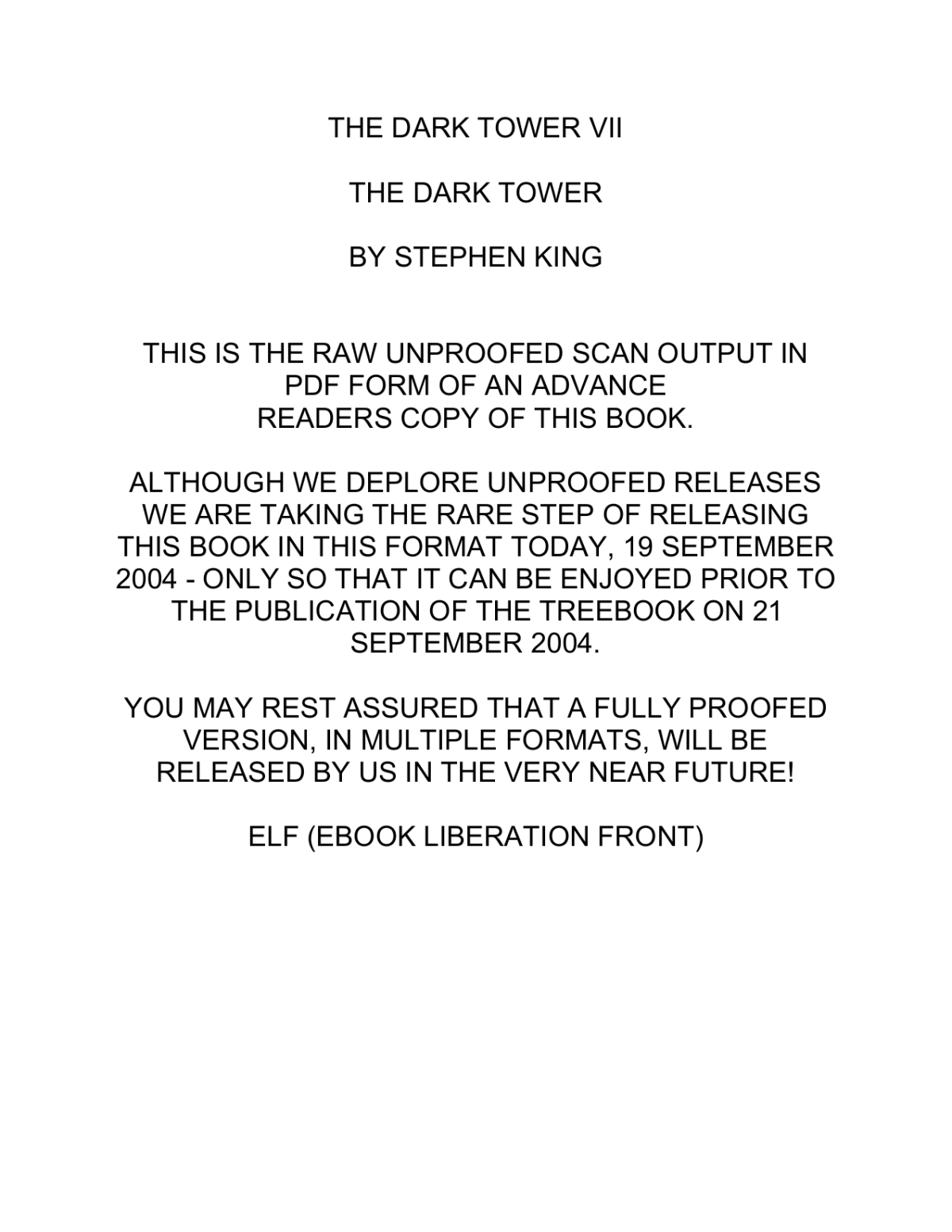 The Dark Tower King Stephen