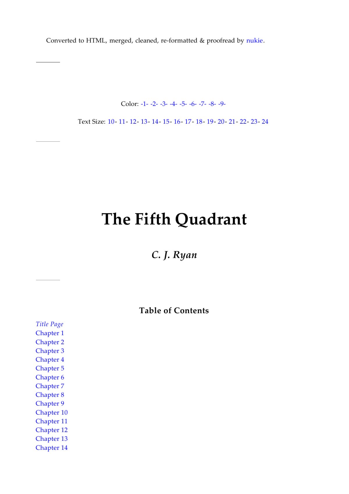 The Fifth Quadrant Ryan C J