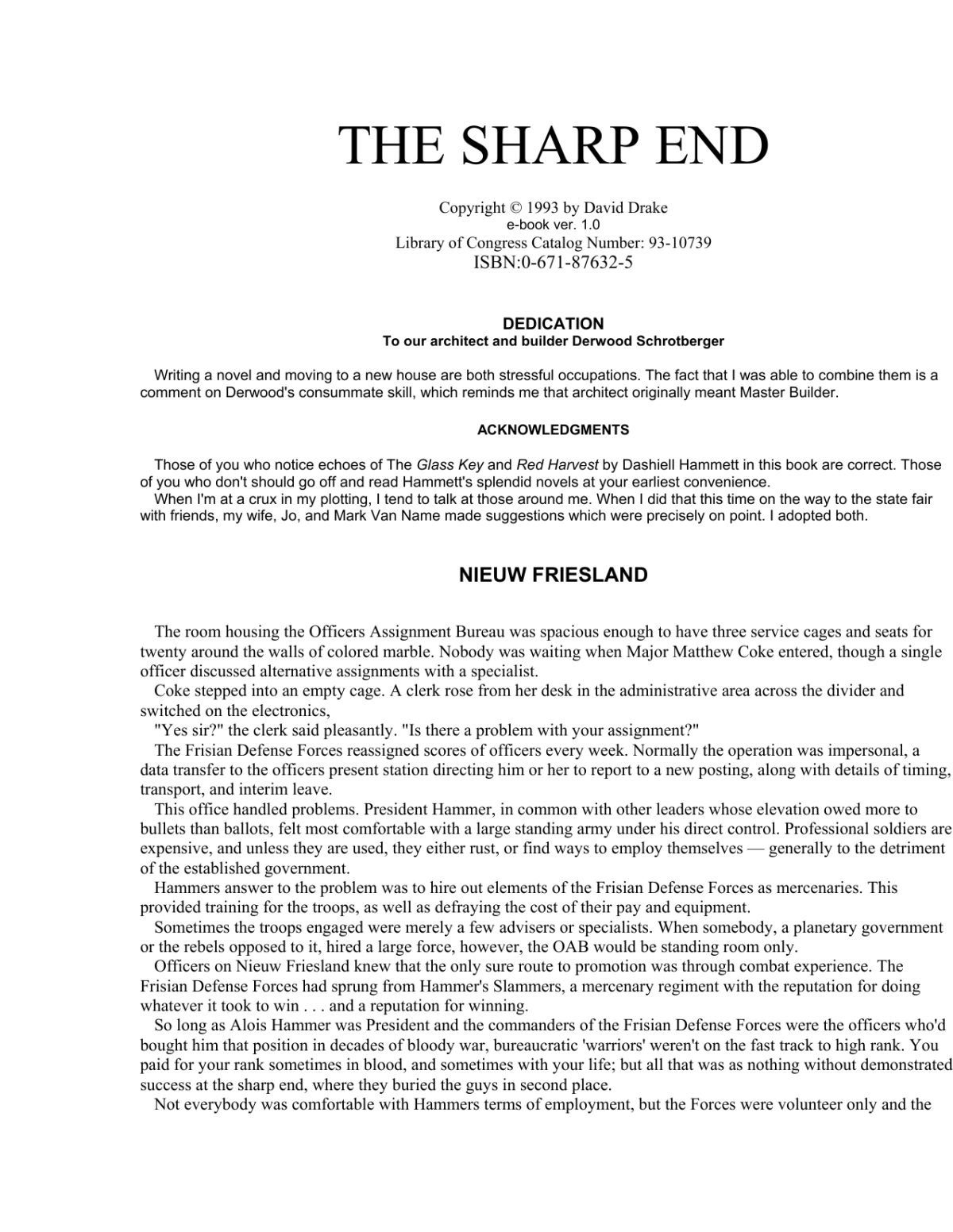 The Sharp End Drake David