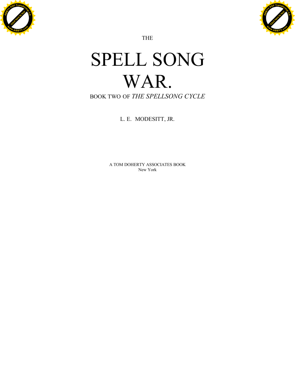 The Spellsong War Modesitt L E