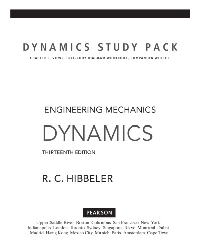 Engineering Mechanics Dynamics Study Pack 13th Edition Russell C Hibbeler