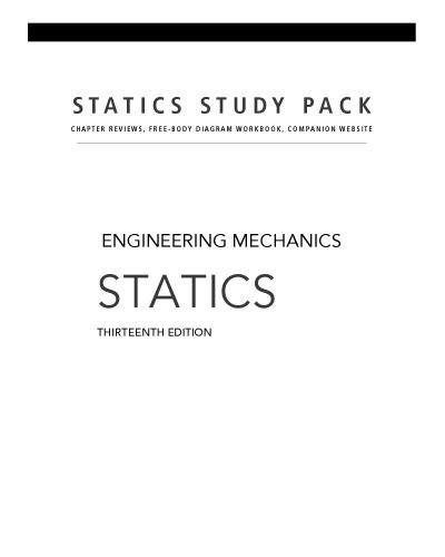 Engineering Mechanics Statics Study Pack 13th Edition Russell C Hibbeler
