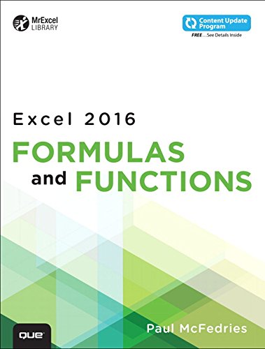 Excel 2016 Formulas And Functions Includes Content Update Program 1st Edition Mcfedries