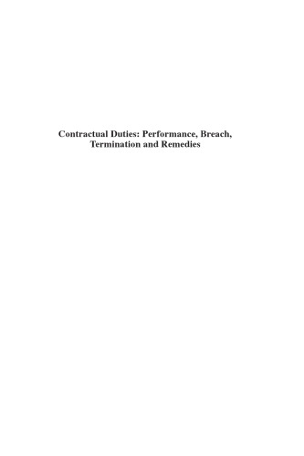 Contractual Duties Performance Breach Termination And Remedies 2nd Edition Andrew Tettenborn Malcolm Clarke Neil Andrews Graham Virgo