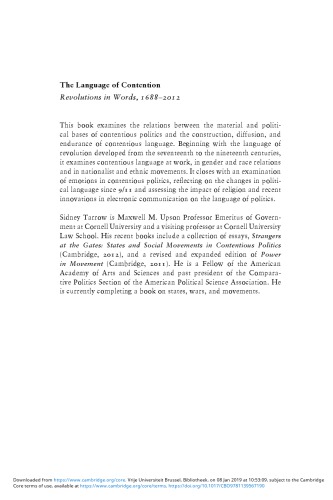 The Language Of Contention Revolutions In Words 16882012 Sidney Tarrow