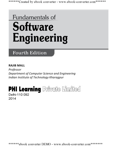Fundamentals Of Software Engineering 4th Ed Rajib Mall