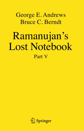 Ramanujans Lost Notebook Part V 1st Edition George E Andrews
