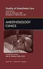 Quality Of Anesthesia Care Fleisher Lee A Martinez Elizabeth A Neuman