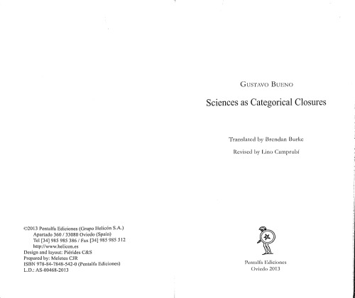Sciences As Categorical Closures Gustavo Bueno