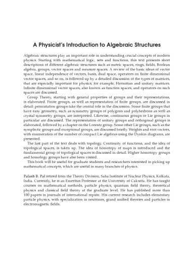 A Physicists Introduction To Algebraic Structures Vector Spaces Groups Topological Spaces And More Palash B Pal