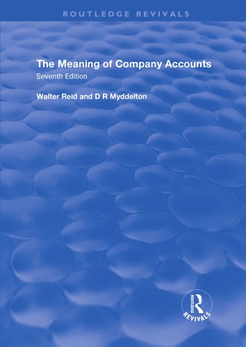 The Meaning Of Company Accounts Walter Reid