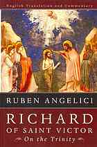Richard Of Saint Victor On The Trinity English Translation And Commentary Angelici